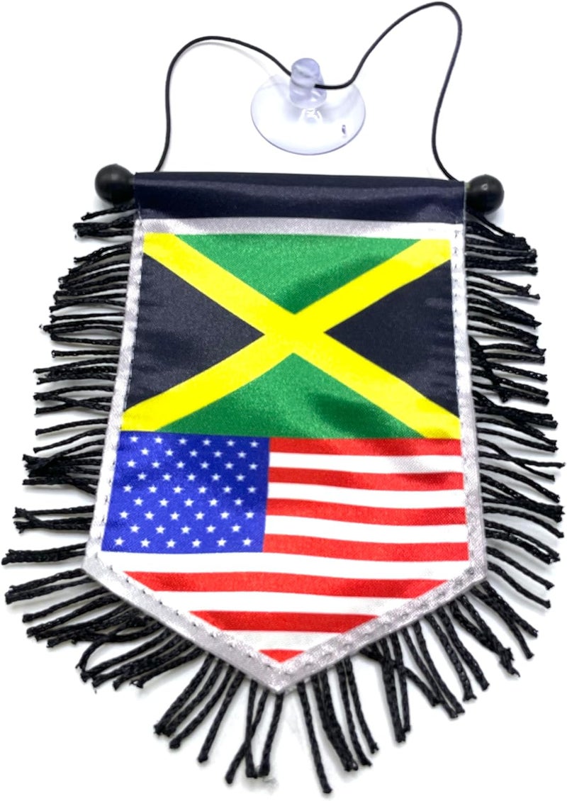 PRK 14 Jamaican American Flag for Car Accessories - Hanging Rearview Mirror Jamaica Flags decoration - Image 2